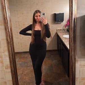 Skims viral black maxi dress